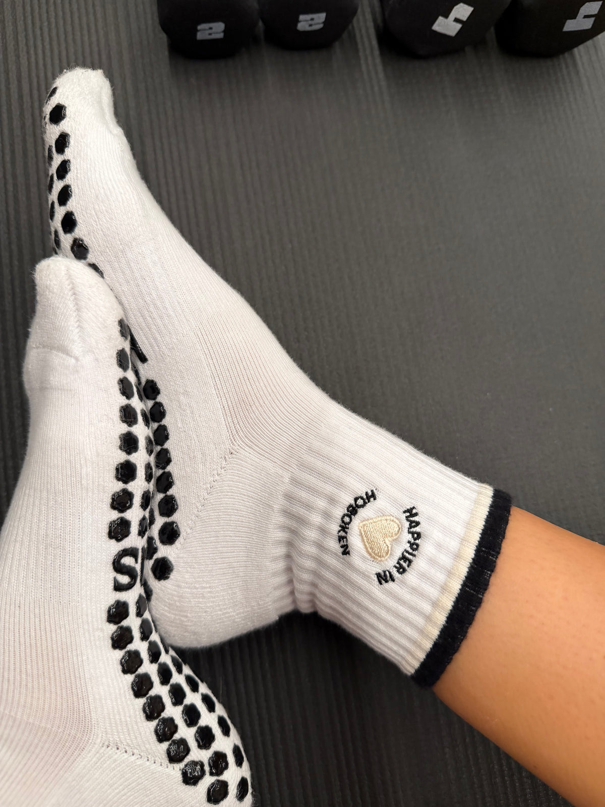 Happier in Hoboken Grip Socks