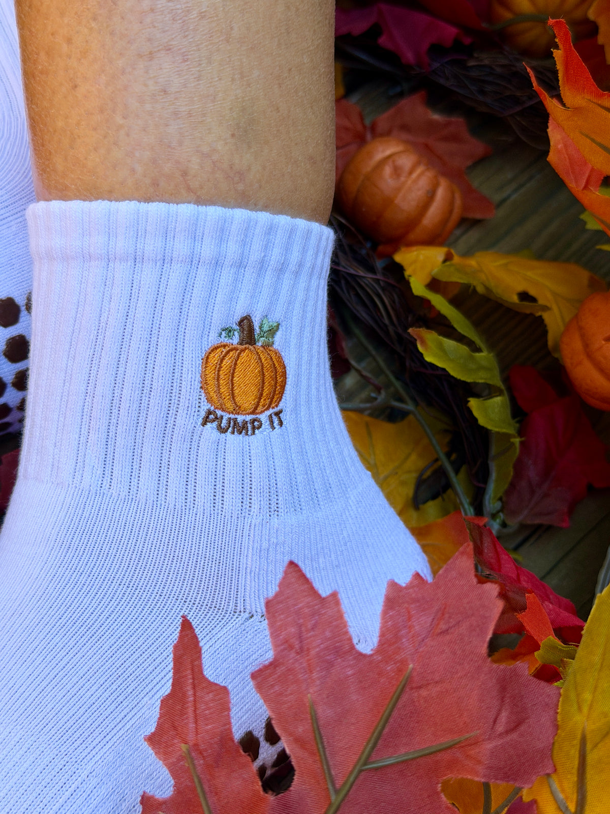 Pump It Pumpkin Grip Socks