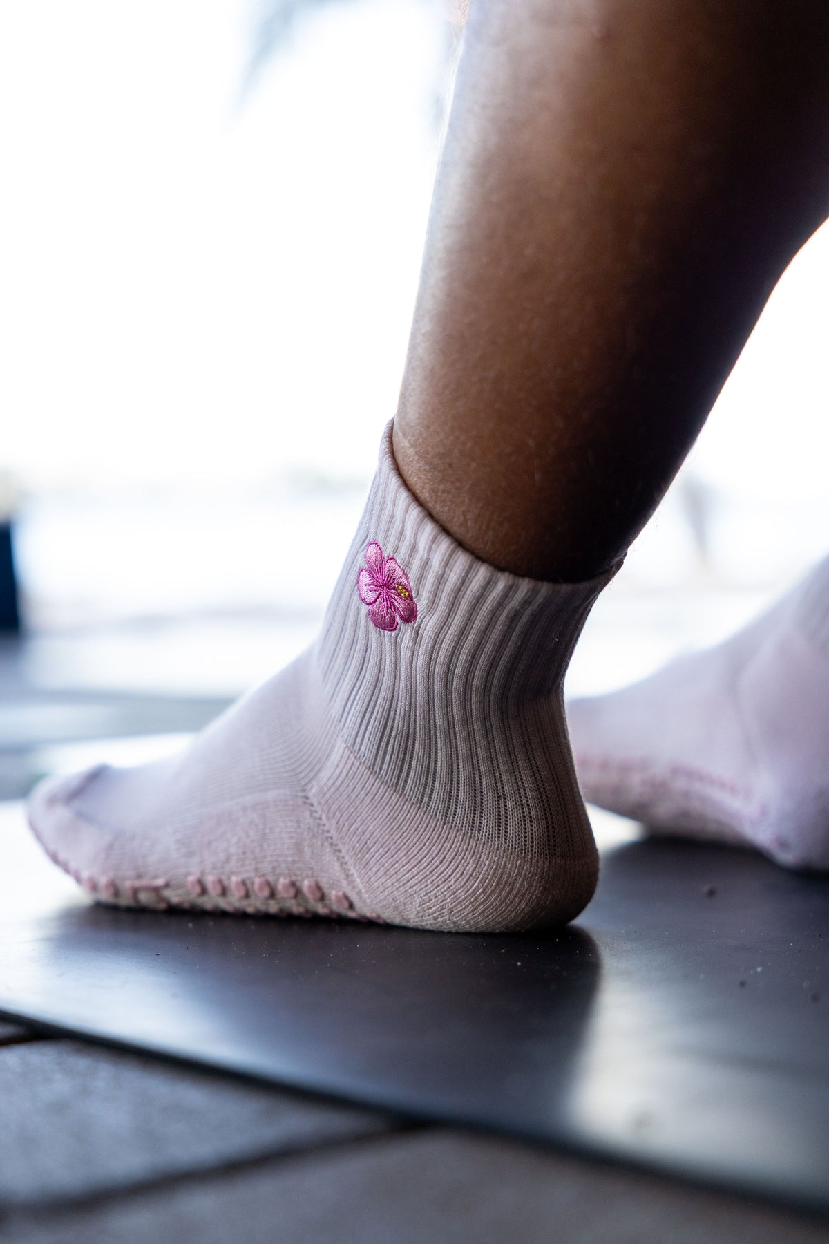Hibiscus Flower Grip Socks