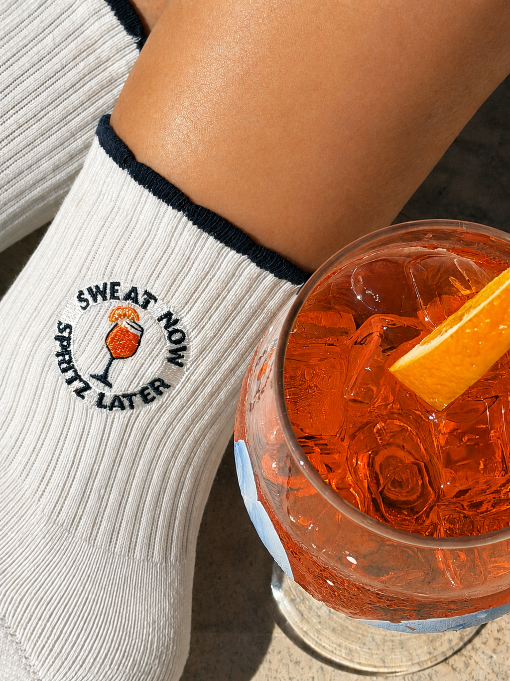 Sweat Now, Spritz Later Grip Socks