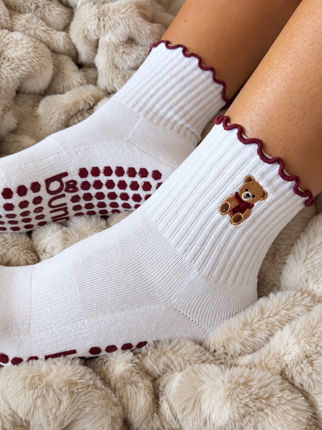 Cozy Teddy Bear Grip Socks