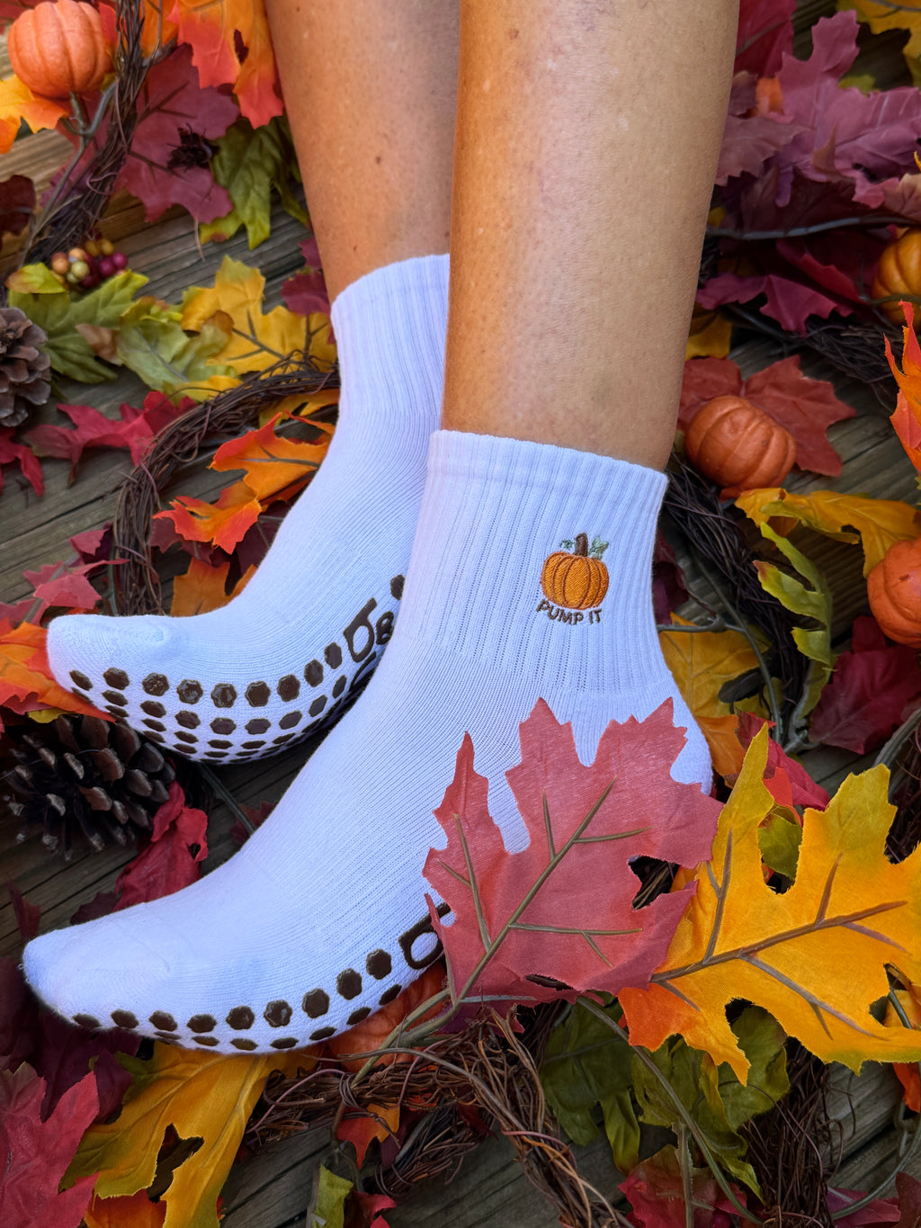 Pump It Pumpkin Grip Socks