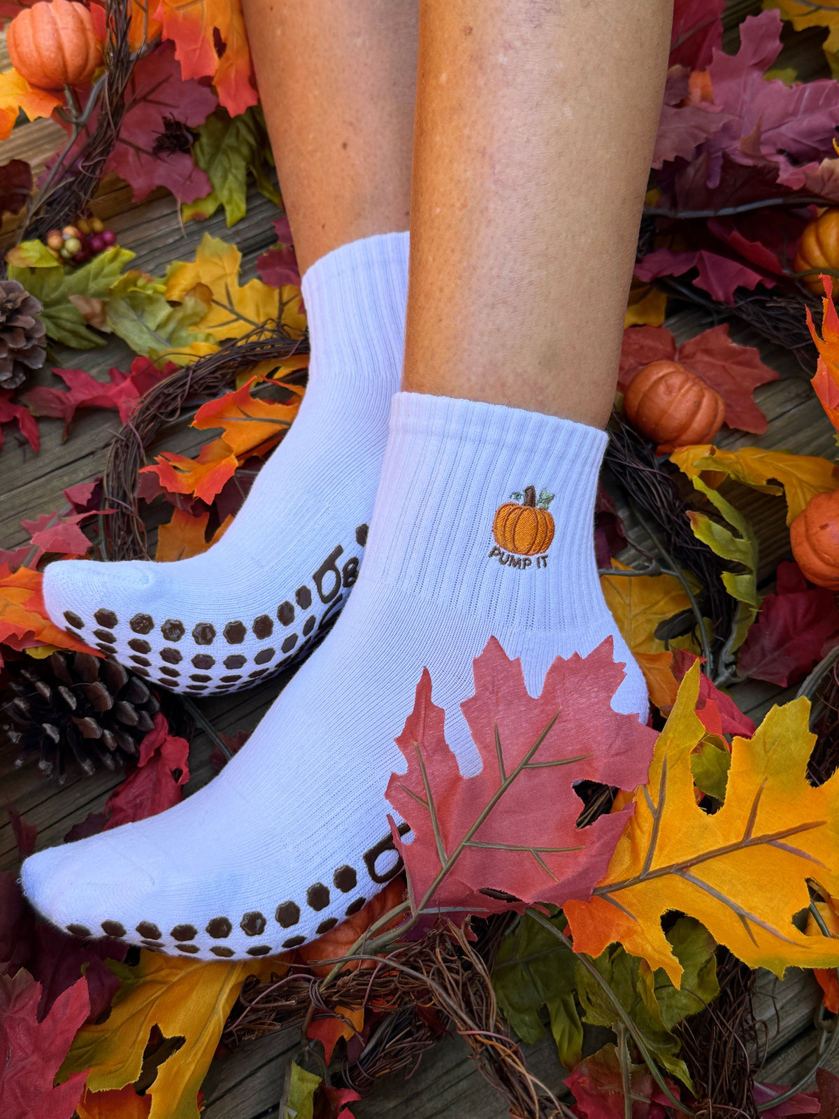 Pump It Pumpkin Grip Socks