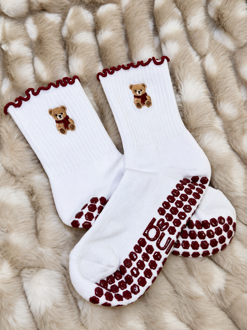 Cozy Teddy Bear Grip Socks